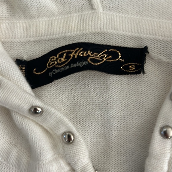 Ed Hardy embellished women’s cotton tunic hooded sweater 100%cotton size small - Picture 4 of 5